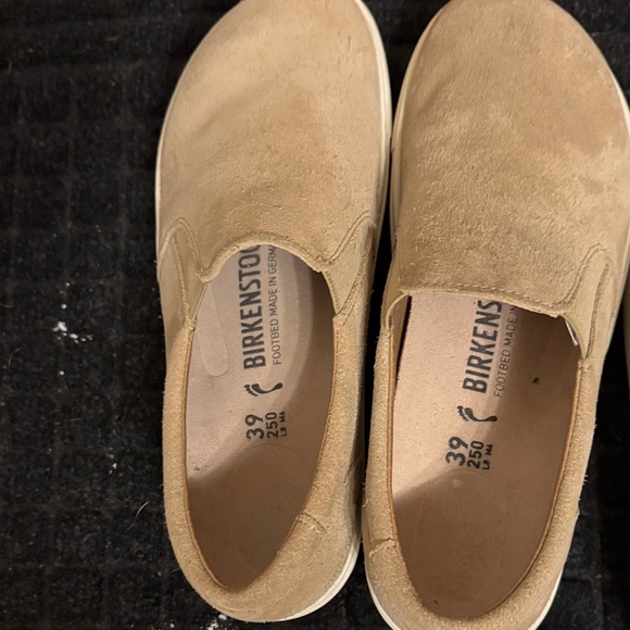 Birkenstock Shoes - Birkenstock Light Brown Suede Slip-Ons